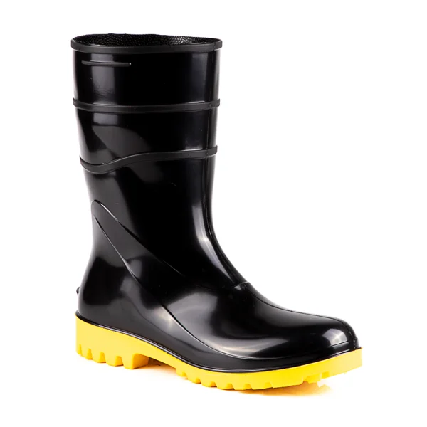 Bota PVC Cano Médio Solado Amarelo